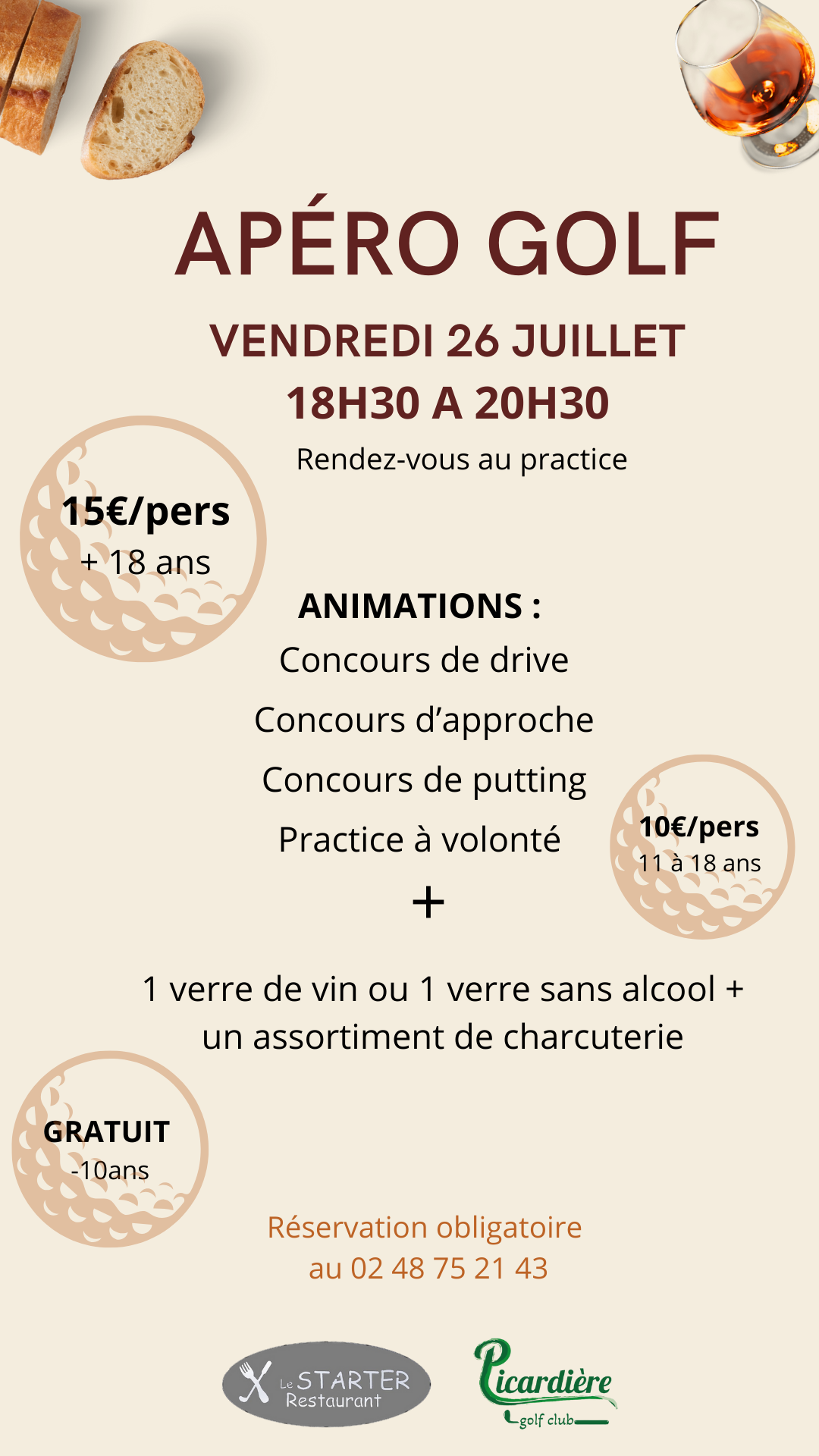 Cliquez-ici : Apéro Golf & soirée moules frites !