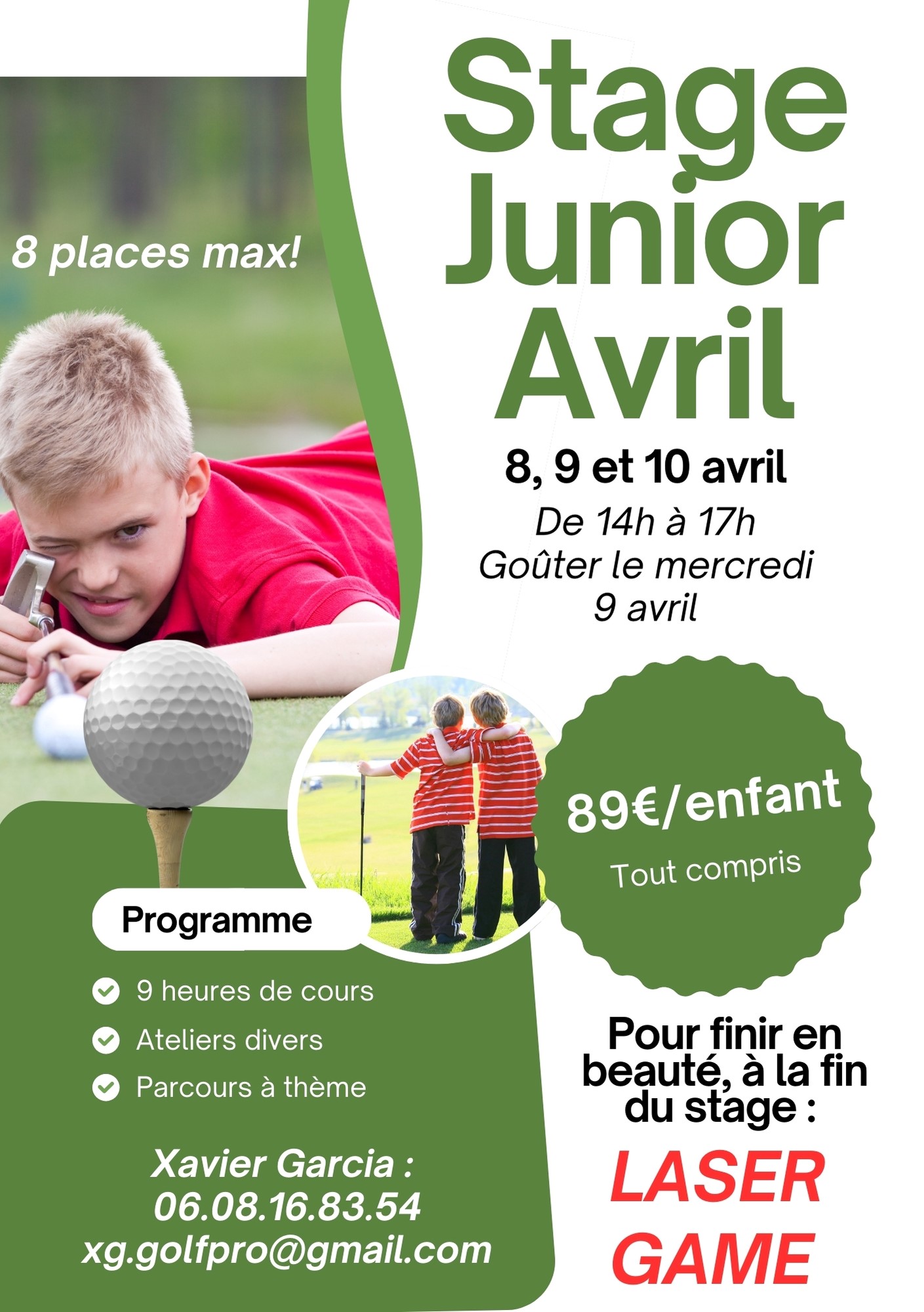 Vacances d'avril : Stage junior
