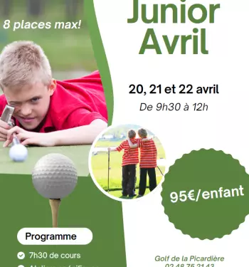 STAGE JUNIOR – VACANCES D’AVRIL